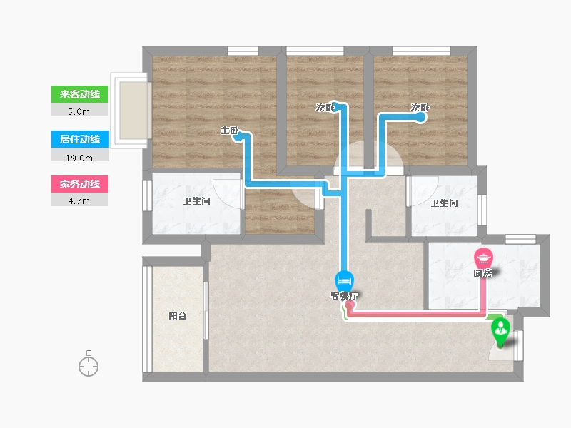 广东省-东莞市-南部湾万科城-68.17-户型库-动静线