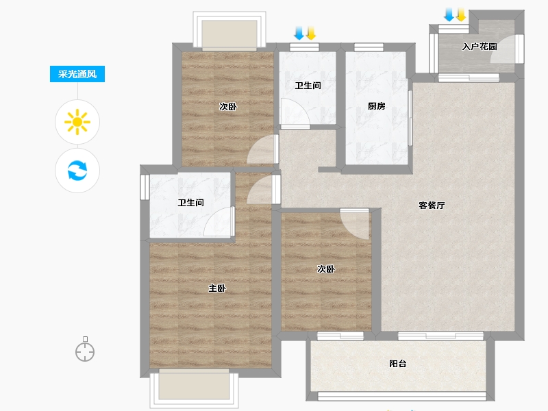 江西省-南昌市-正荣金茂美的·云境府-79.00-户型库-采光通风