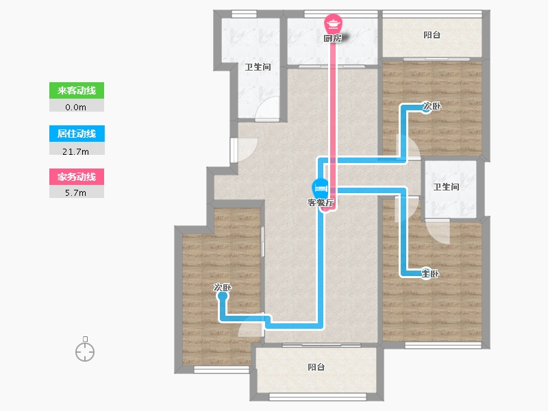 山东省-烟台市-天籁花园小区-101.00-户型库-动静线