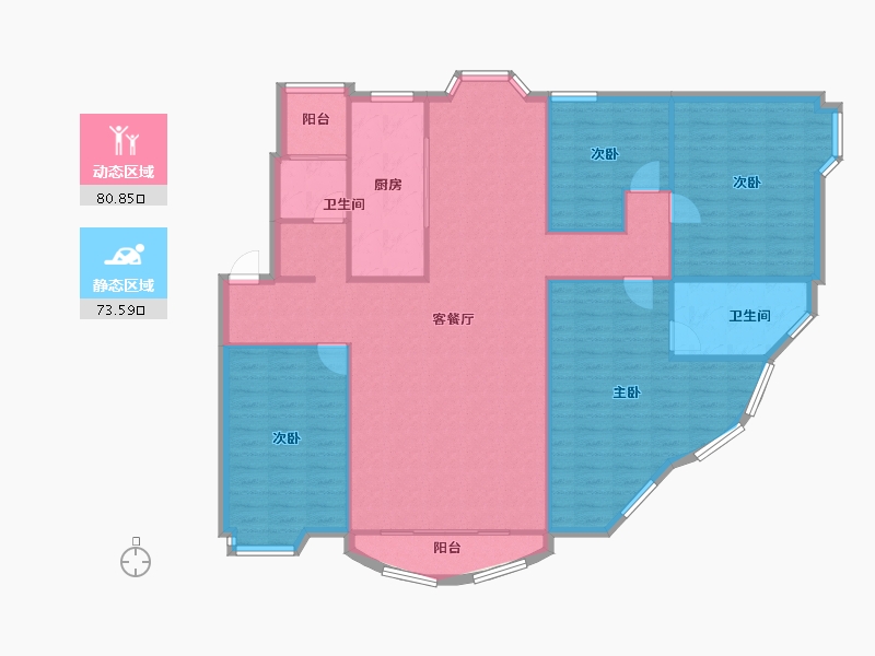 云南省-昆明市-江东安康园-143.90-户型库-动静分区