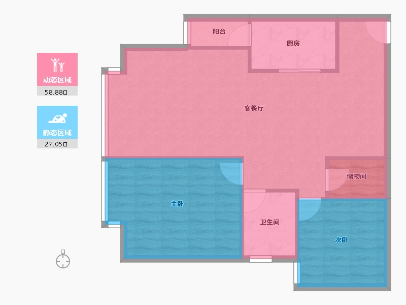 云南省-昆明市-金江区曦苑-78.80-户型库-动静分区