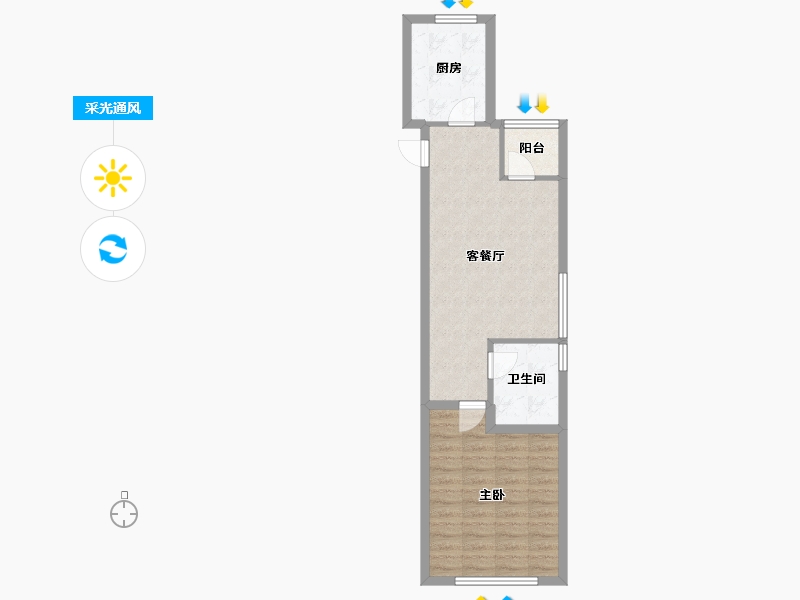 山东省-青岛市-融创维多利亚湾-56.49-户型库-采光通风