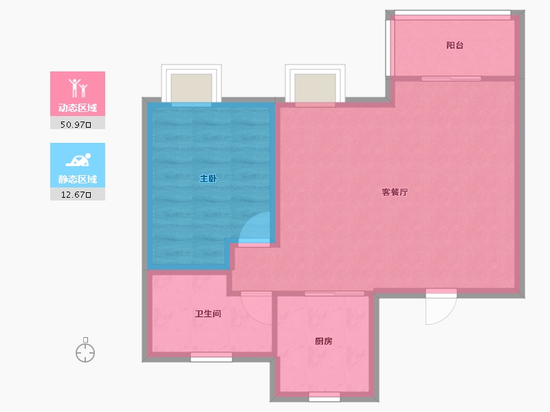 江苏省-苏州市-领秀金品花苑-57.29-户型库-动静分区