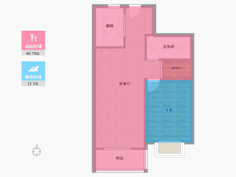 山东省-青岛市-西海景苑-52.90-户型库-动静分区