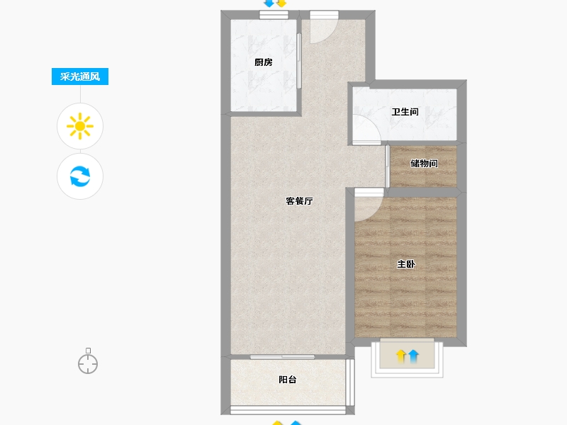 山东省-青岛市-西海景苑-52.90-户型库-采光通风