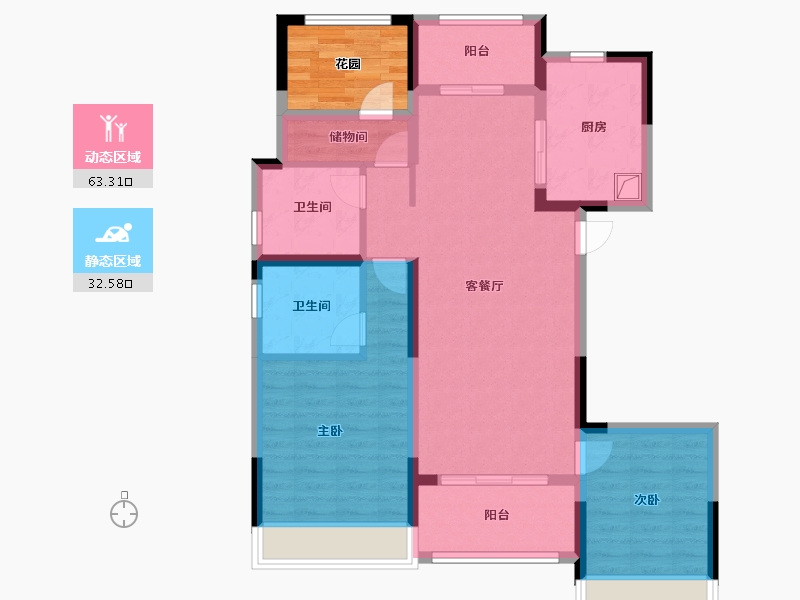 江苏省-南京市-建发珺和府-90.40-户型库-动静分区