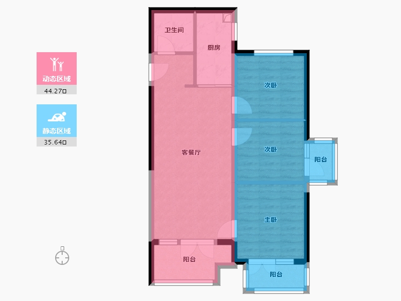 河北省-衡水市-天元怡水花园-85.12-户型库-动静分区