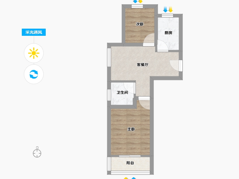 浙江省-杭州市-中兴景冉家园-34.55-户型库-采光通风