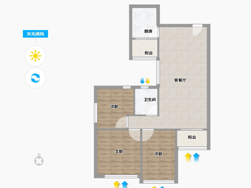 广东省-广州市-丽康居-78.00-户型库-采光通风