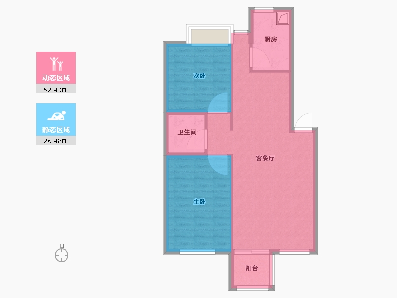 宁夏回族自治区-银川市-物华兴洲苑-71.20-户型库-动静分区