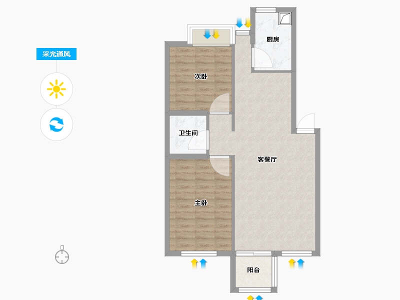 宁夏回族自治区-银川市-物华兴洲苑-71.20-户型库-采光通风