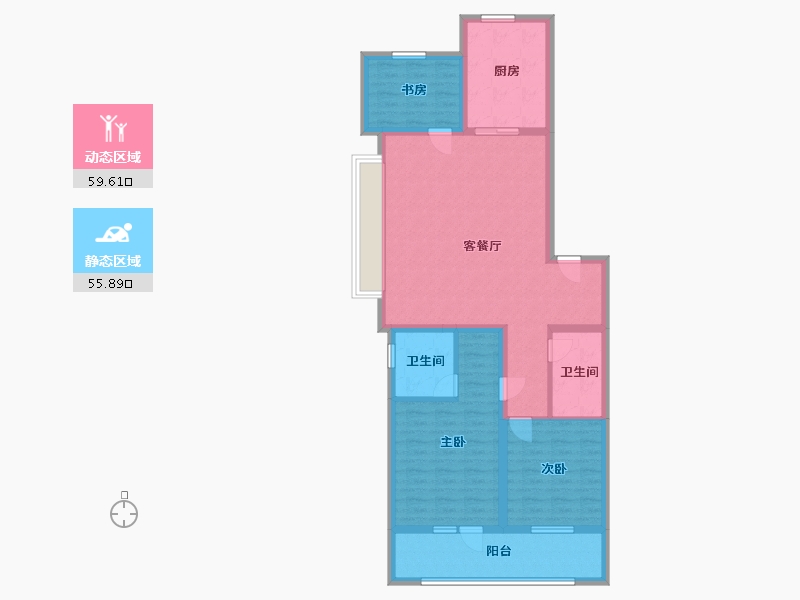 山东省-济宁市-保利时光印象-103.20-户型库-动静分区