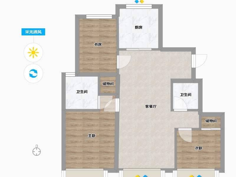 北京-北京市-峯范北京-72.81-户型库-采光通风