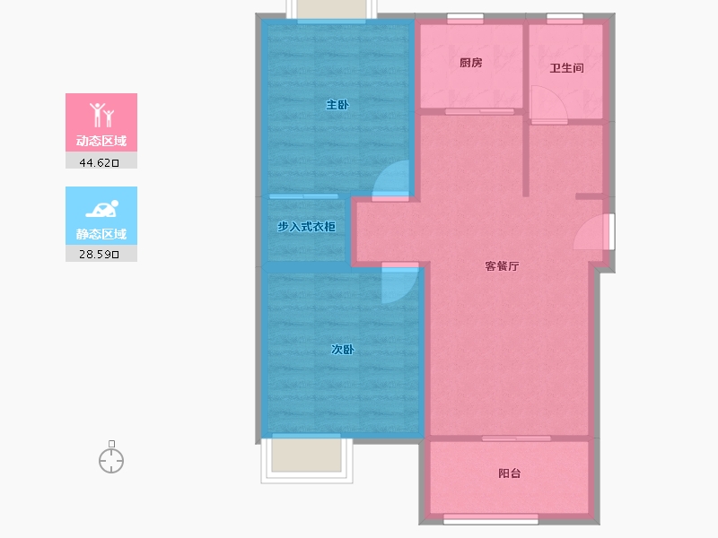 广东省-佛山市-云山峰境花园-65.28-户型库-动静分区