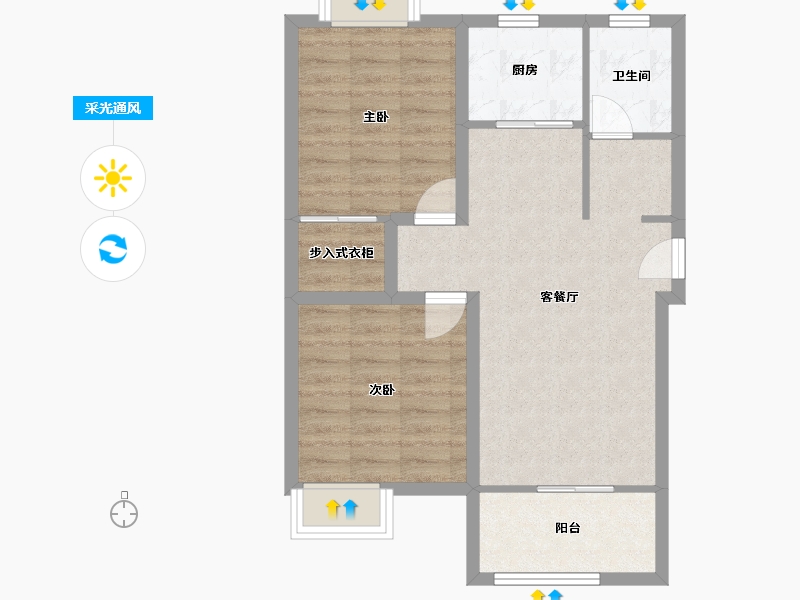 广东省-佛山市-云山峰境花园-65.28-户型库-采光通风