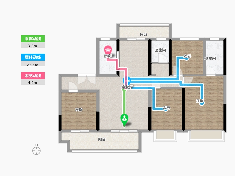 河南省-新乡市-建业比华利庄园-113.60-户型库-动静线