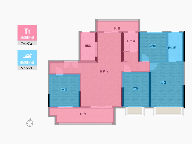 河南省-新乡市-建业比华利庄园-113.60-户型库-动静分区