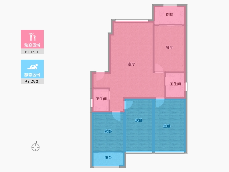 辽宁省-大连市-春柳河小区-92.90-户型库-动静分区