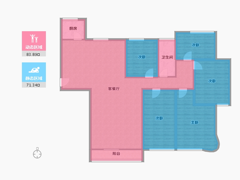 辽宁省-大连市-壹品星海-139.59-户型库-动静分区