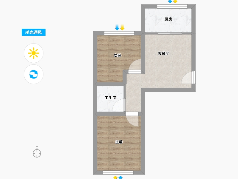 辽宁省-大连市-桃园小区（金州）-37.25-户型库-采光通风