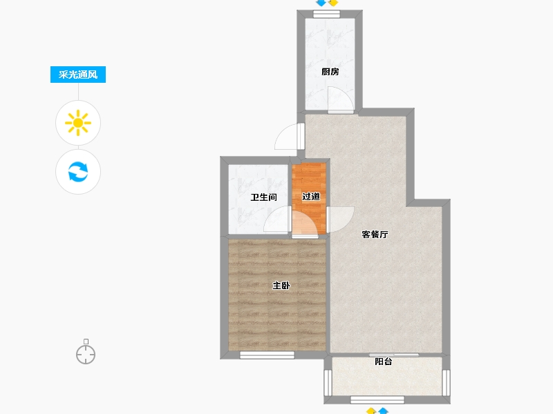 上海-上海市-新民旺苑-北区-55.32-户型库-采光通风