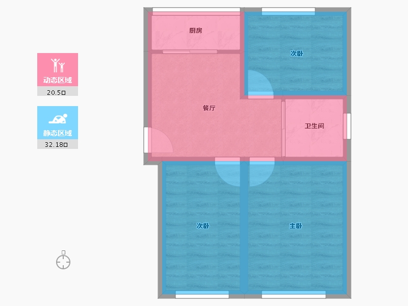 辽宁省-大连市-桃园小区（金州）-46.18-户型库-动静分区