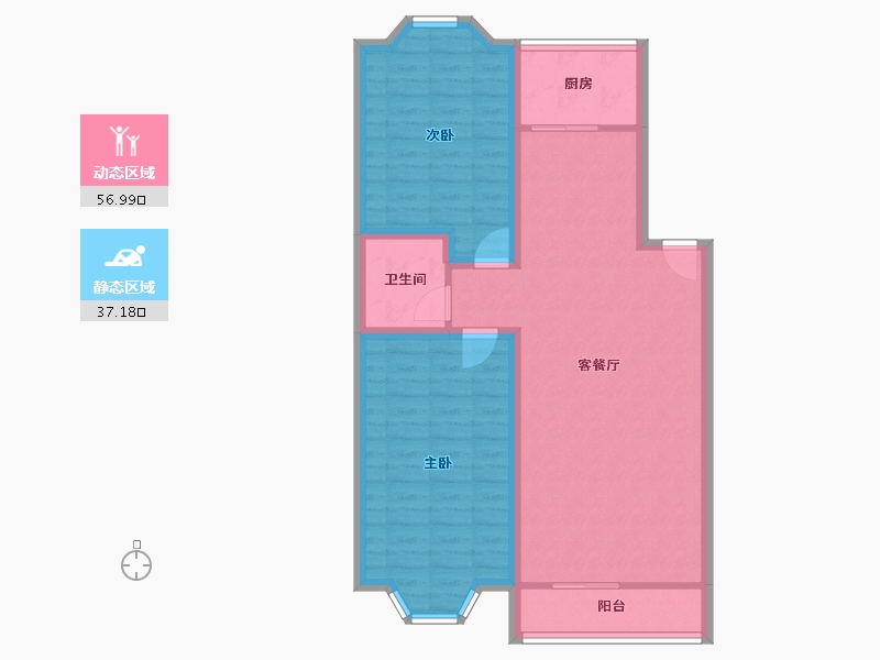 辽宁省-大连市-澳景园-84.90-户型库-动静分区