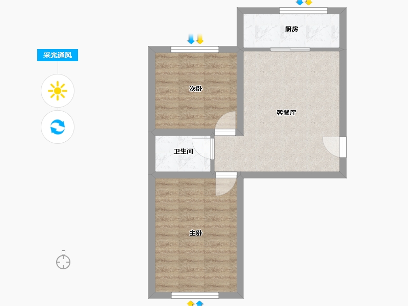 辽宁省-大连市-金源北里安居小区-48.86-户型库-采光通风