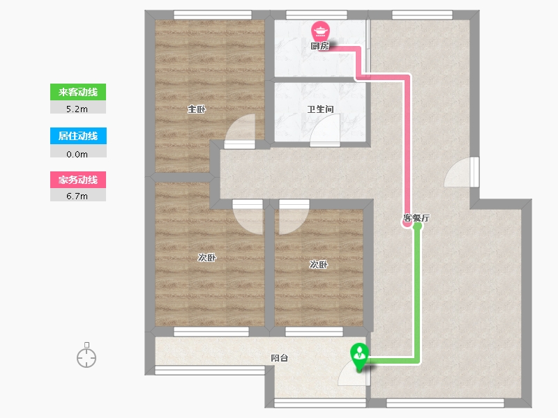 辽宁省-大连市-盛世闲庭静庭园-78.40-户型库-动静线