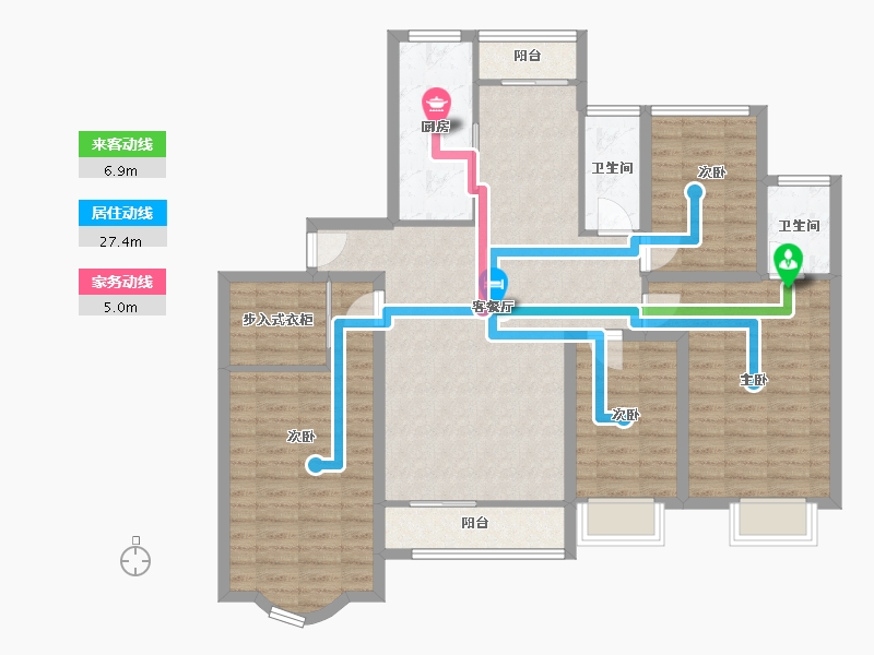 辽宁省-大连市-新希望花园-113.34-户型库-动静线