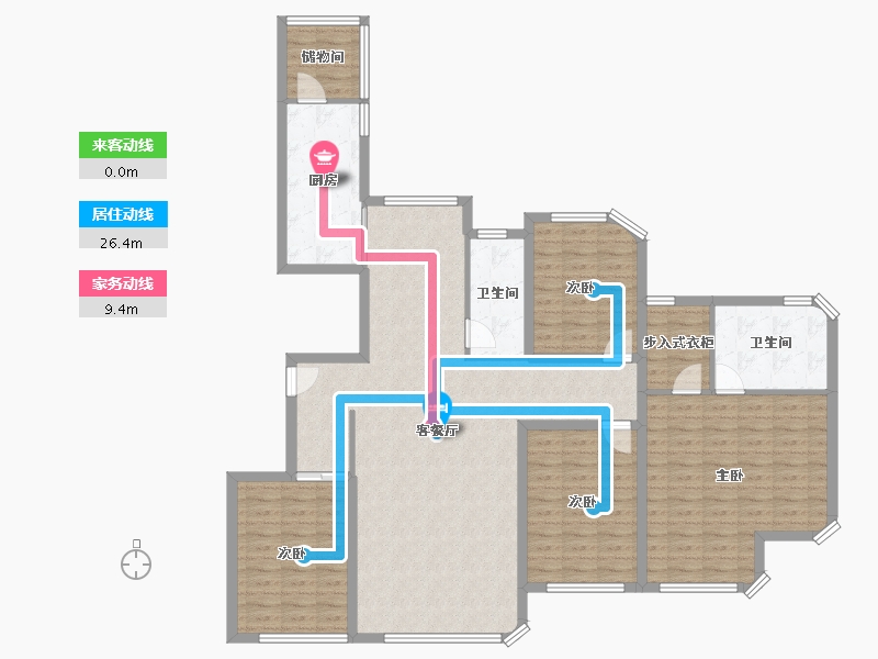 辽宁省-大连市-澳南明秀山庄-139.30-户型库-动静线