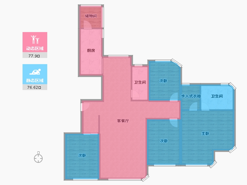 辽宁省-大连市-澳南明秀山庄-139.30-户型库-动静分区