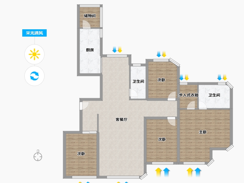 辽宁省-大连市-澳南明秀山庄-139.30-户型库-采光通风