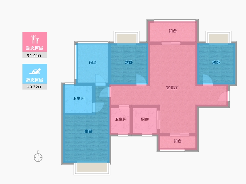 广西壮族自治区-柳州市-彰泰江与城-110.00-户型库-动静分区