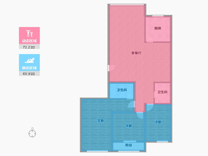 辽宁省-大连市-澳景园-120.61-户型库-动静分区