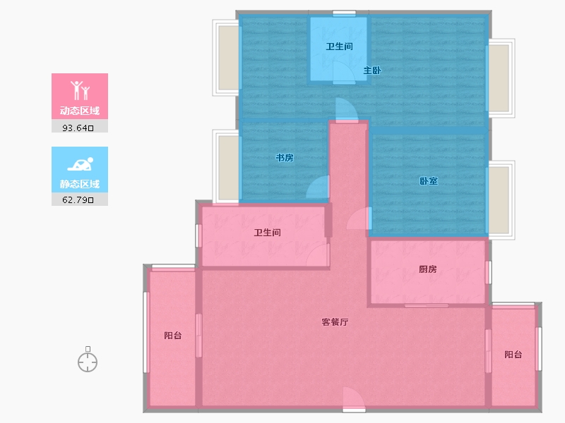 湖北省-黄石市-澄月勝景-142.00-户型库-动静分区