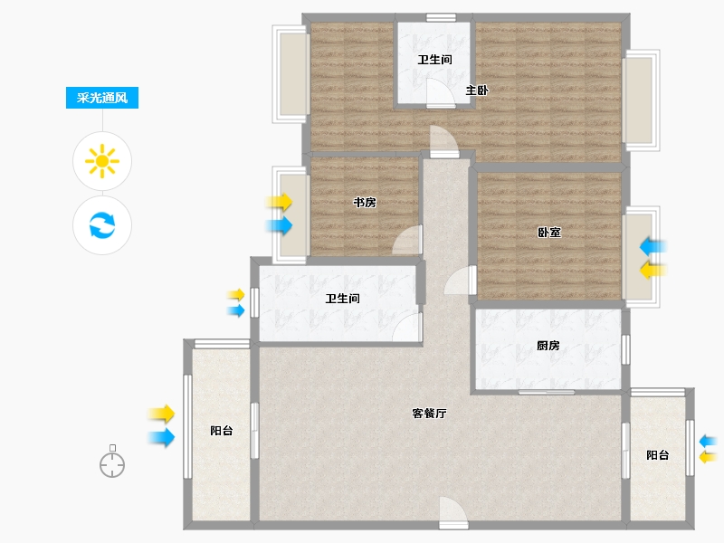 湖北省-黄石市-澄月勝景-142.00-户型库-采光通风