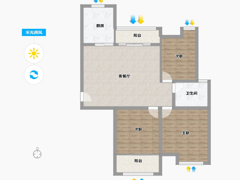 山东省-烟台市-金海名园-94.00-户型库-采光通风