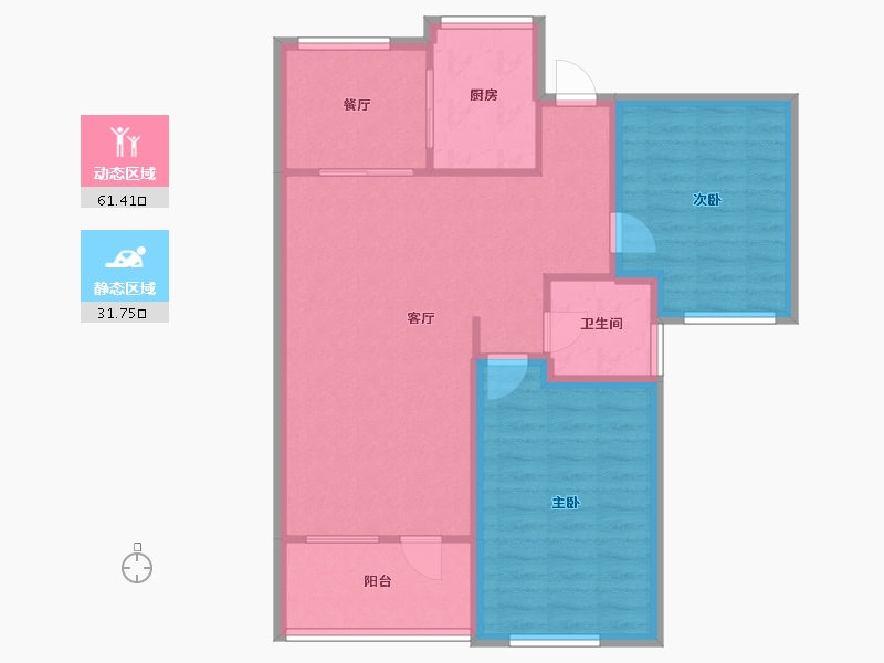 辽宁省-大连市-恒瑞大湖山语-84.02-户型库-动静分区