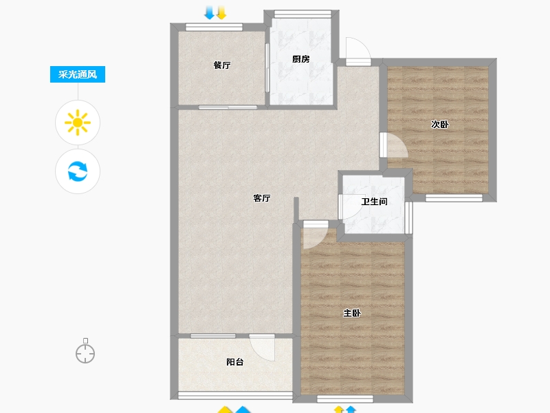 辽宁省-大连市-恒瑞大湖山语-84.02-户型库-采光通风