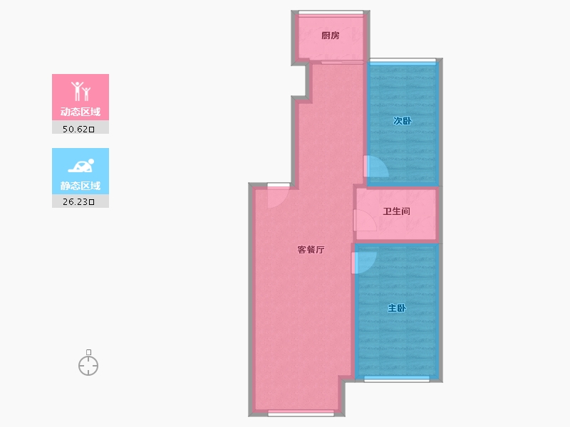 辽宁省-大连市-春柳河小区-68.68-户型库-动静分区