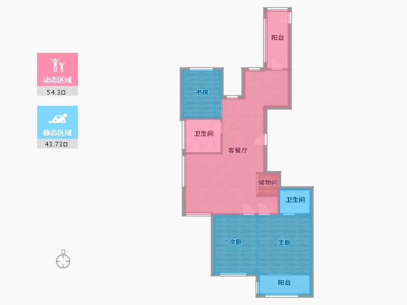 浙江省-温州市-仁和锦园-90.00-户型库-动静分区