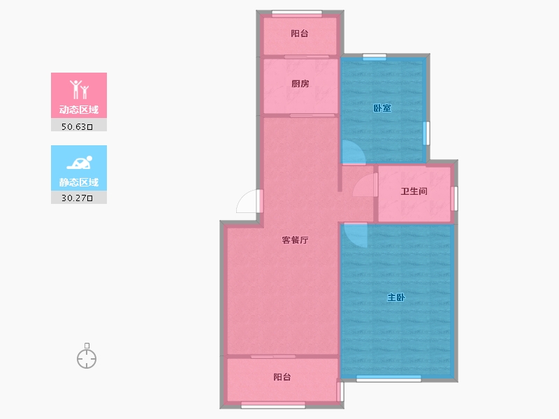 江苏省-苏州市-理想家园-77.97-户型库-动静分区