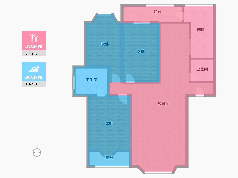 辽宁省-大连市-澳景园-133.20-户型库-动静分区