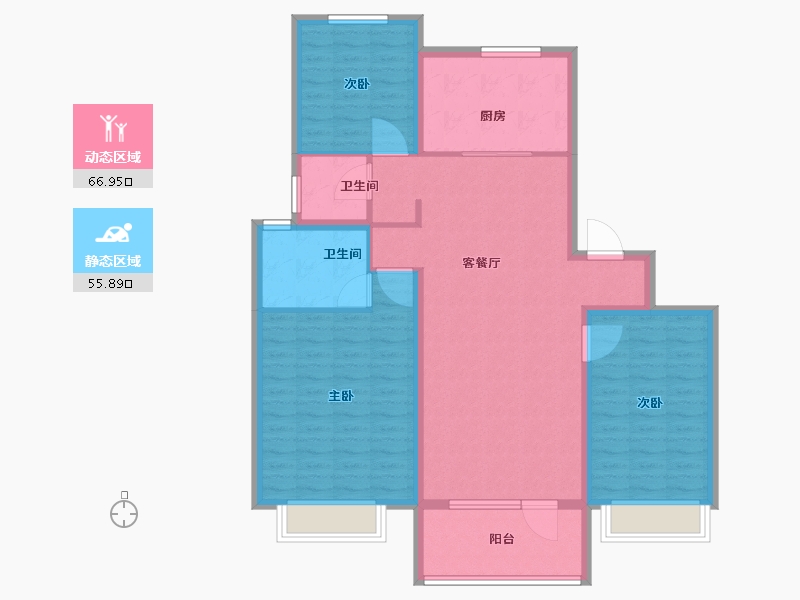 山东省-青岛市-空港澜庭美地B区-111.10-户型库-动静分区