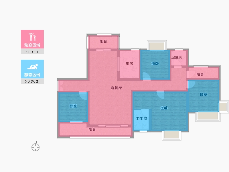 湖南省-衡阳市-飞翔华府-113.87-户型库-动静分区