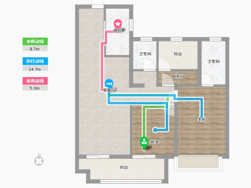 湖南省-长沙市-卓越-83.00-户型库-动静线