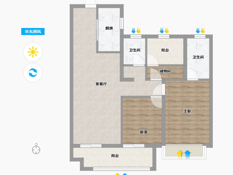 湖南省-长沙市-卓越-83.00-户型库-采光通风