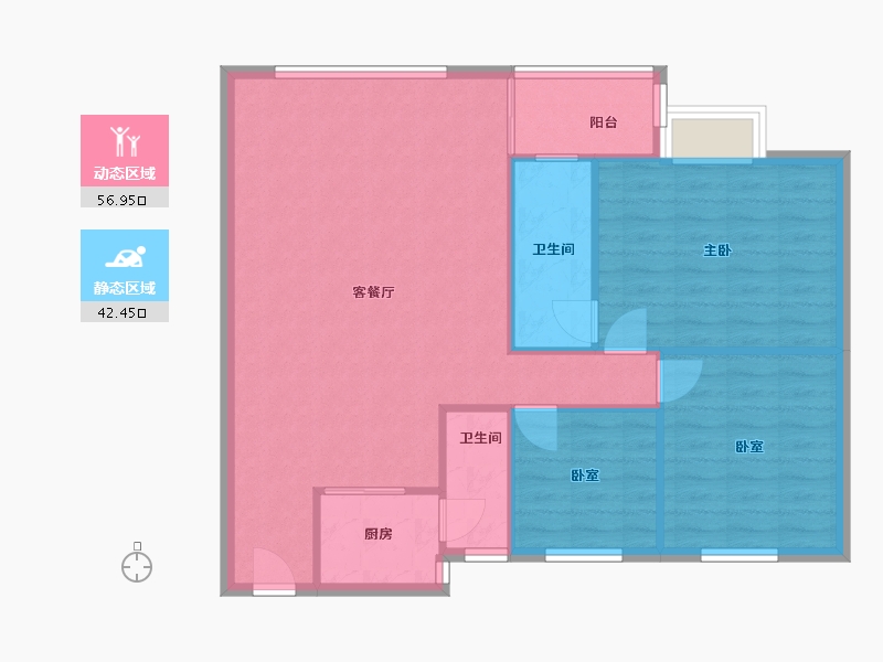 广东省-佛山市-碧翠豪城-91.40-户型库-动静分区