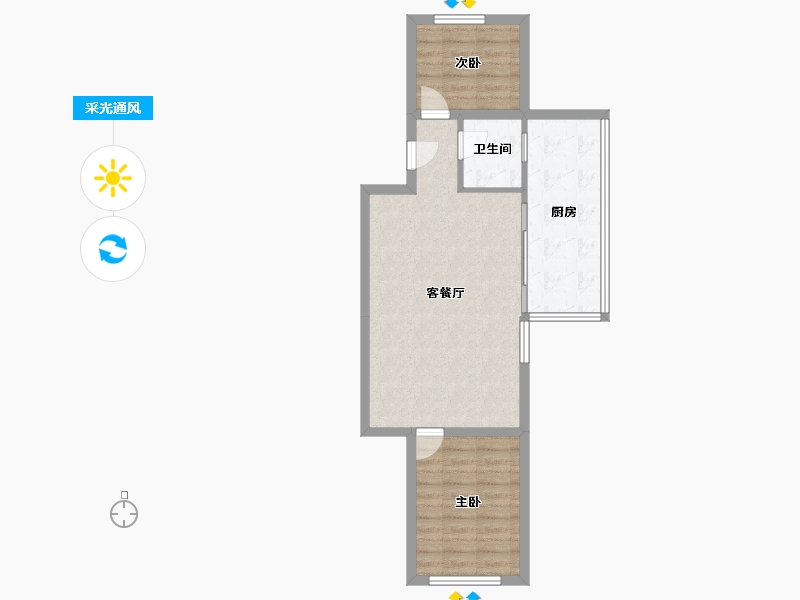 辽宁省-大连市-天源山庄-64.03-户型库-采光通风